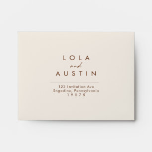 Simple Desert Natural White self-addressed RSVP Envelope