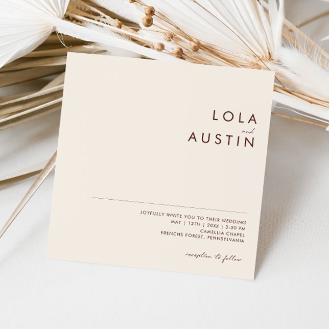Simple Desert | Natural White Square Invitation (Creator Uploaded)