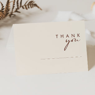 Simple Desert   Natural White Thank You Card