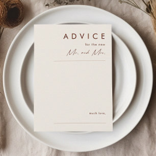 Simple Desert Natural White Wedding Advice Card