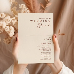 Simple Desert Natural White Wedding Brunch Invitation
