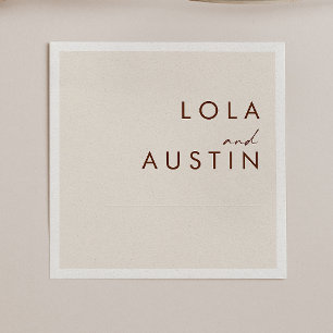 Simple Desert Natural White Wedding Napkins