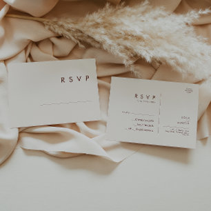 Simple Desert   Natural White Wedding RSVP Postcard