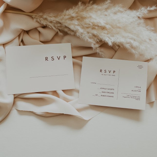 Simple Desert | Natural White Wedding RSVP Postcard (Creator Uploaded)