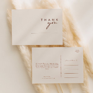 Simple Desert   Natural White Wedding Thank You  Postcard