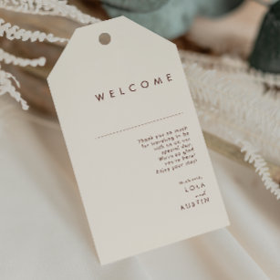 Simple Desert   Natural White Wedding Welcome Gift Tags