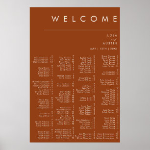 Simple Desert   Terracotta Alphabetical Seating Poster