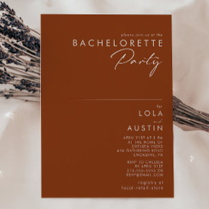 Simple Desert Terracotta Bachelorette Party Invitation