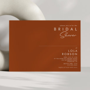Simple Desert   Terracotta Bridal Shower Invitation