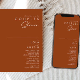 Simple Desert   Terracotta Couples Shower Invitation