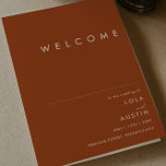 Simple Desert | Terracotta Folded Wedding Program<br><div class="desc">This Simple Desert | Terracotta folded wedding program is exactly what you're looking for to complete your modern rustic boho wedding. Perfect for either a vintage minimalist western vibe or a retro fall bohemian feel. The minimal natural white script truly pops with this colorful autumn background. You can choose to...</div>