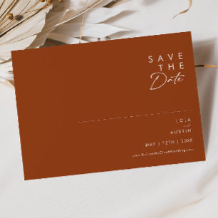Simple Desert Terracotta Horizontal Save The Date