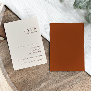 Simple Desert   Terracotta Menu Choice RSVP Card