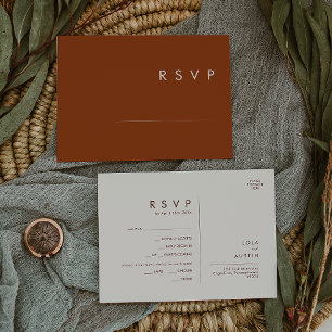 Simple Desert   Terracotta Menu Choice RSVP Card