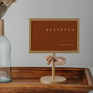 Simple Desert   Terracotta Reserved Sign