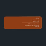 Simple Desert | Terracotta Return Address Label<br><div class="desc">This Simple Desert | Terracotta return address label is exactly what you're looking for to complete your modern rustic boho wedding. Perfect for either a vintage minimalist western vibe or a retro fall bohemian feel. The minimal natural white script truly pops with this colourful autumn background. You can choose to...</div>