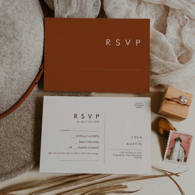 Simple Desert | Terracotta Song Request RSVP Postcard (Creator Uploaded)