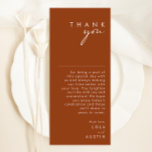 Simple Desert Terracotta Tall Thank You Card<br><div class="desc">This Simple Desert Terracotta tall thank you card is exactly what you're looking for to complete your modern rustic boho wedding. Perfect for either a vintage minimalist western vibe or a retro fall bohemian feel. The minimal natural white script truly pops with this colourful autumn background. You can choose to...</div>