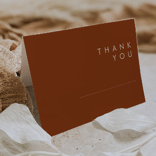 Simple Desert   Terracotta Thank You Card