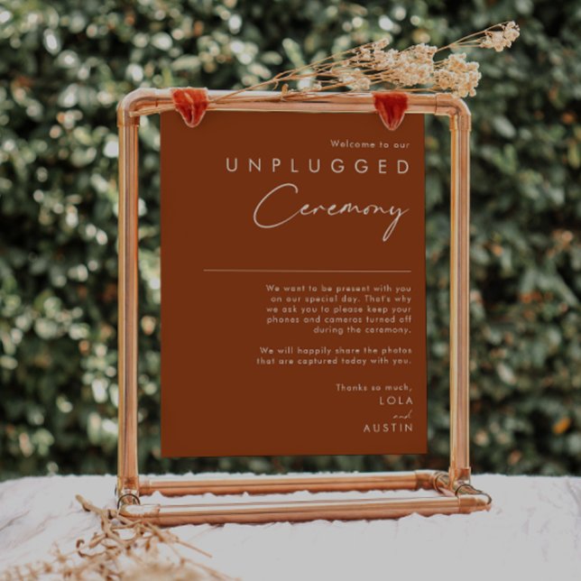 Simple Desert | Terracotta Unplugged Ceremony Sign (Creator Uploaded)