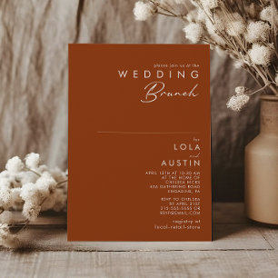 Simple Desert Terracotta Wedding Brunch Invitation