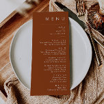 Simple Desert | Terracotta Wedding Dinner Menu<br><div class="desc">This Simple Desert | Terracotta wedding dinner menu is exactly what you're looking for to complete your modern rustic boho wedding. Perfect for either a vintage minimalist western vibe or a retro fall bohemian feel. The minimal natural white script truly pops with this colourful autumn background. You can choose to...</div>