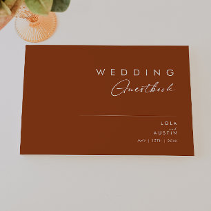 Simple Desert   Terracotta Wedding Guest Book