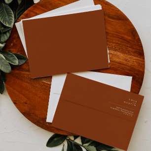 Simple Desert   Terracotta Wedding Invitation Envelope