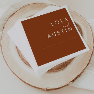 Simple Desert Terracotta Wedding Napkins