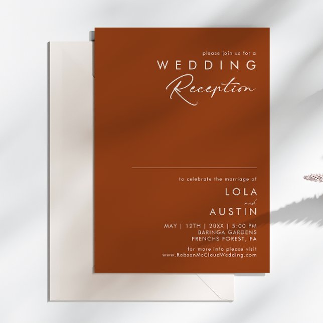 Simple Desert | Terracotta Wedding Reception Invitation (Creator Uploaded)