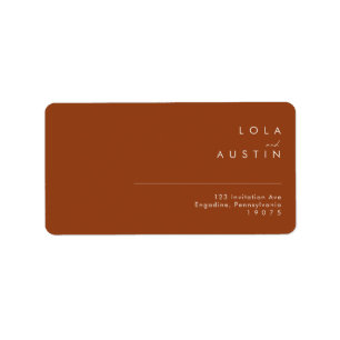 Simple Desert   Terracotta Wedding RSVP Address Label