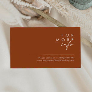 Simple Desert Terracotta Wedding Website Card