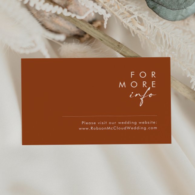 Simple Desert | Terracotta Wedding Website Card (Creator Uploaded)