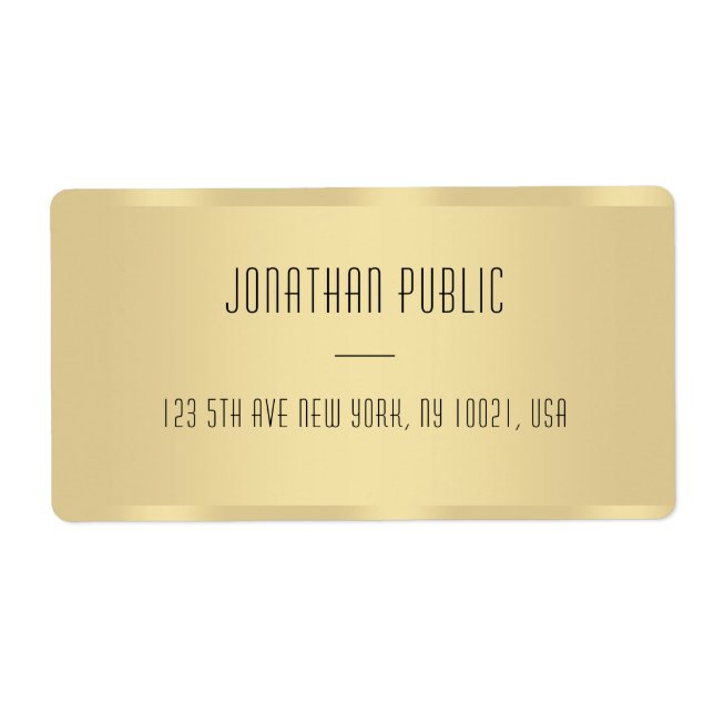 Simple Design Elegant Template Faux Gold Shipping (Front)