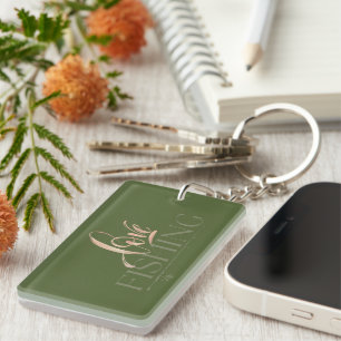 Simple design   Love fishing  Key Ring
