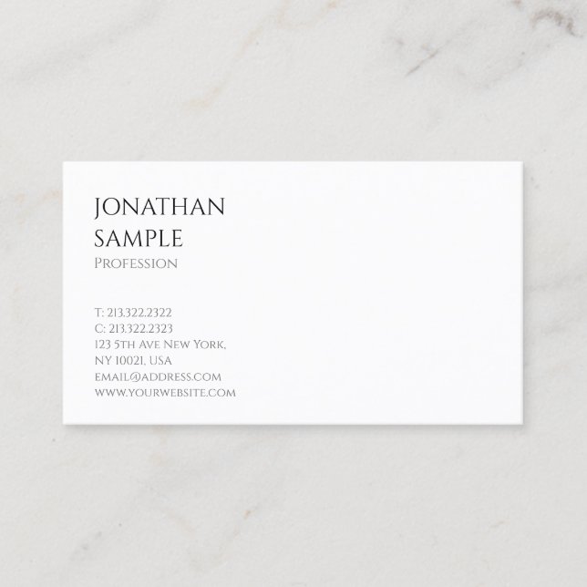 Simple Design Modern Trendy Professional Template Business Card (Front)