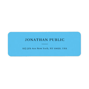Simple Design Sky Blue Template Return Address Label