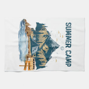 Simple Design Summer Camp Tea Towel