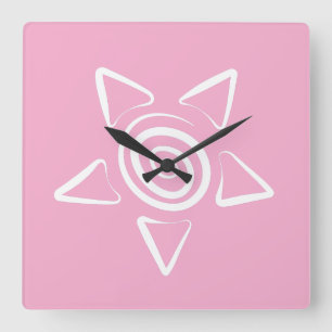 Simple Designed pink Colour Square Wall Clock