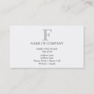 Simple Designer Monogram Template Black Grey Grey Business Card