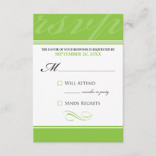 Simple Designer RSVP Card (green apple)
