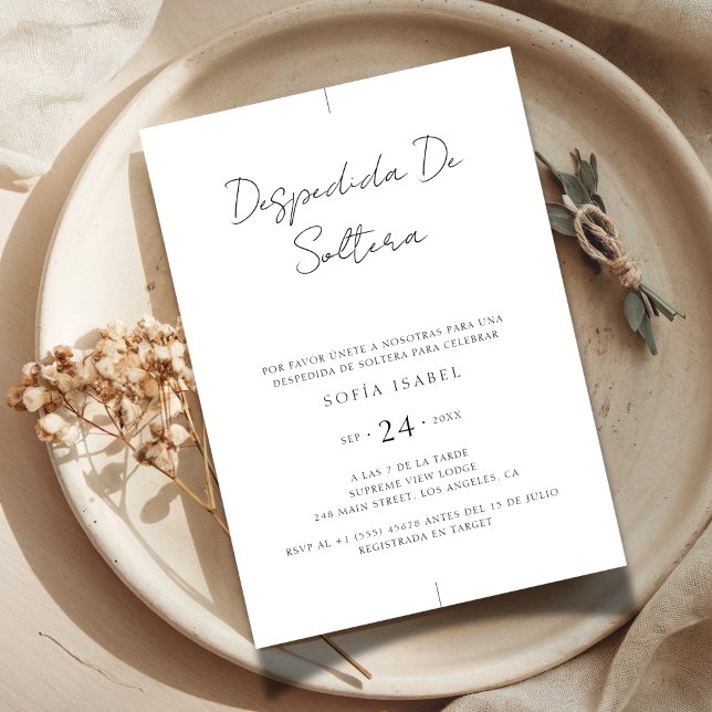 Simple Despedida De Soltera Spanish Bridal Shower Invitation (Creator Uploaded)