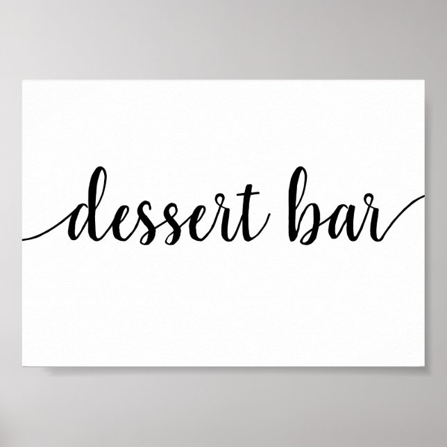Simple Dessert Bar | Black Script Any Event Sign (Front)