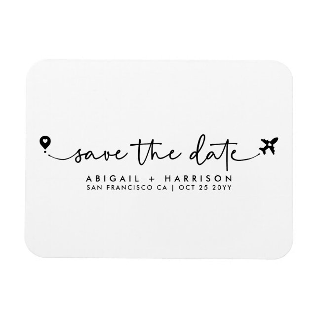 Simple Destination Wedding Script Photo Magnet (Horizontal)