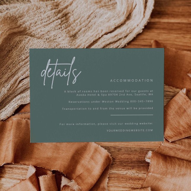Simple Details Wedding Invitation Enclosure Card  (Creator Uploaded)