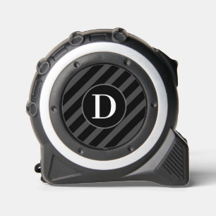 Simple Diagonal Stripes Grey and Black Initial 1