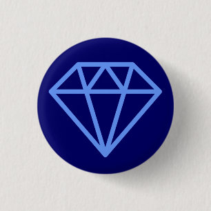 Simple Diamond - Baby Blue on Deep Navy 3 Cm Round Badge