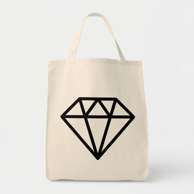 Simple Diamond - Black Tote Bag (Front)