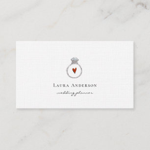 Simple Diamond Engagement ring Wedding Planner Business Card