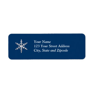 Simple Diamond Snowflake Return Address Label